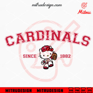 Hello Kitty St Louis Cardinals Since 1882 SVG, Cute Cardinals Baseball SVG, PNG, DXF, EPS, Files