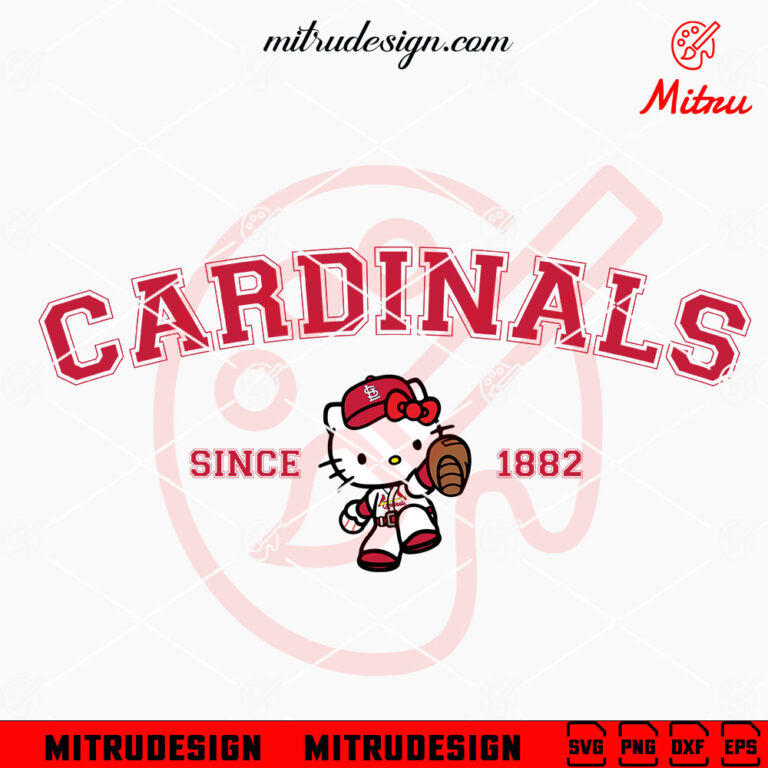 Hello Kitty St Louis Cardinals Since 1882 Svg, Cute Cardinals Baseball 