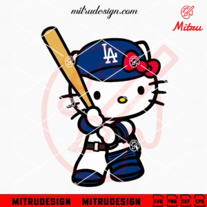 Hello Kitty Dodgers Baseball SVG, Cute Los Angeles Dodgers SVG, PNG, DXF, EPS, Cricut