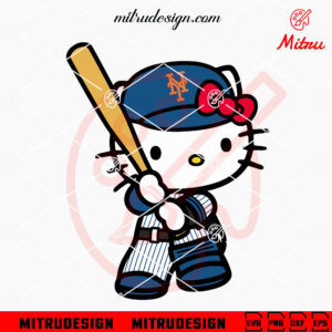 Hello Kitty Mets Baseball SVG, Cute New York Mets SVG, PNG, DXF, EPS, Cut Files