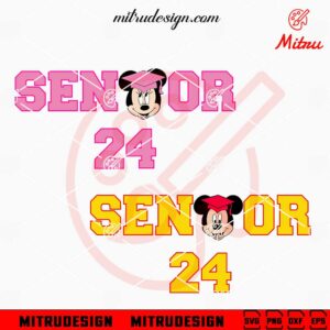 Mickey And Minnie Senior 24 SVG, Disney Couple Senior Class SVG, Graduation 2024 SVG, Cricut Files