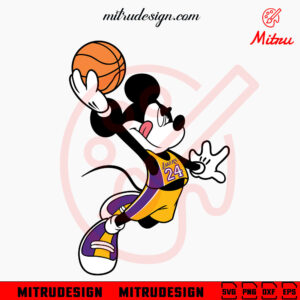 Mickey Mouse Los Angeles Lakers SVG, Mickey Kobe Bryant SVG, Cutting Files