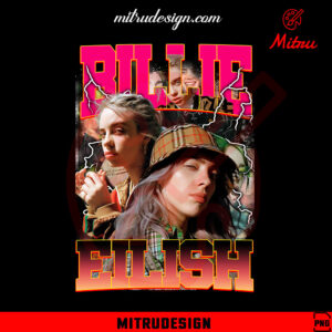 Billie Eilish Bootleg PNG, Vintage Billie Eilish Shirt PNG Design