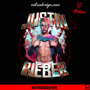 Retro Justin Bieber PNG, Bootleg 90s Singer PNG, For Shirts