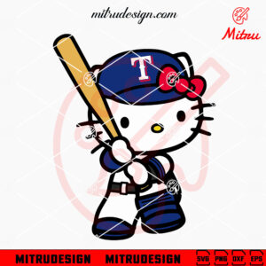 Hello Kitty Rangers Baseball SVG, Cute Texas Rangers SVG, PNG, DXF, EPS, Downloads