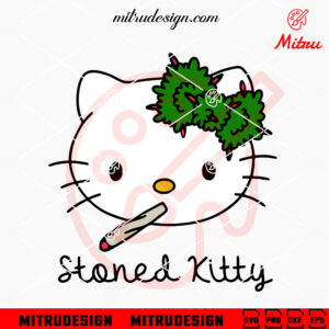 Hello Kitty Weed SVG, Stoned Kitty SVG, PNG, DXF, EPS, Digital Download