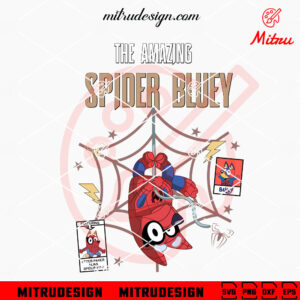 The Amazing Spider Bluey SVG, Funny Bluey Spider Man SVG, PNG, DXF, EPS, Digital Download