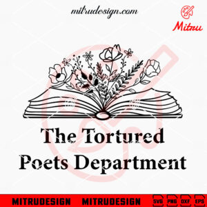 The Tortured Poets Department Floral Book SVG, Cute TTPD SVG, Taylor Swift New Album SVG