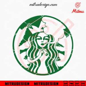 Starbucks Smoke Weed Logo SVG, Cannabis Coffee SVG, PNG, DXF, EPS, Files