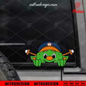 Houston Astros Mascot Peeking SVG, Cute Astros Orbit SVG, PNG, DXF, EPS, Car Stickers