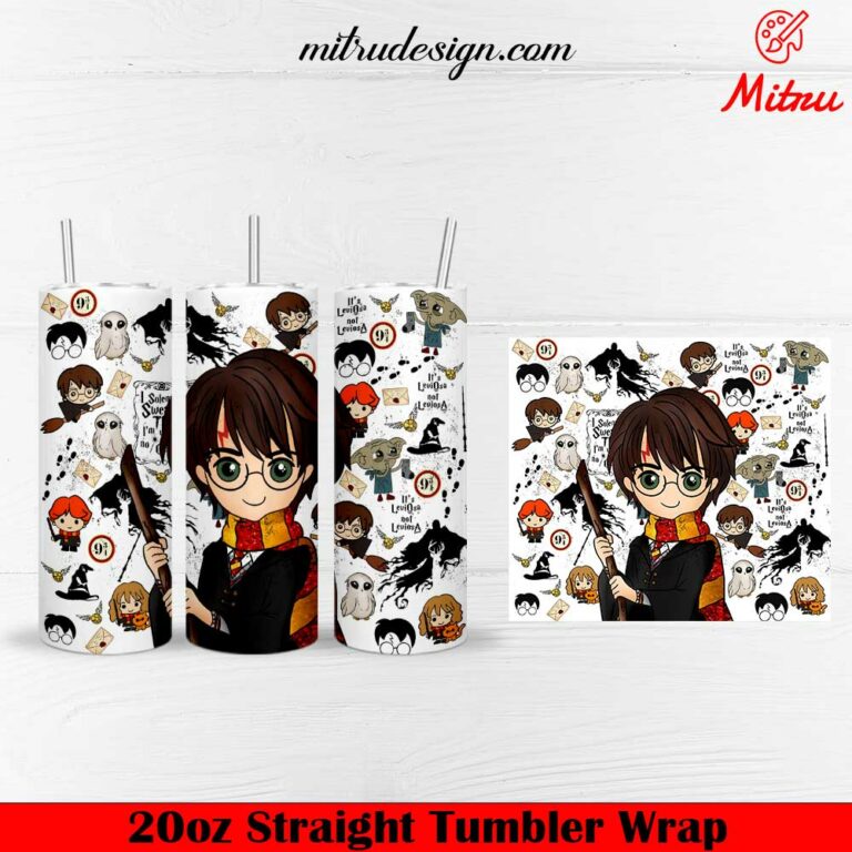 Harry Potter 20oz Skinny Tumbler Wrap PNG Template Sublimation ...