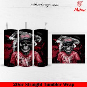 Atlanta Falcons Skull 20oz Skinny Tumbler Wrap PNG Designs
