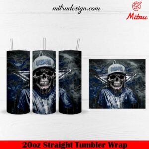 Dallas Cowboys Skull 20oz Skinny Tumbler Wrap PNG Design Files