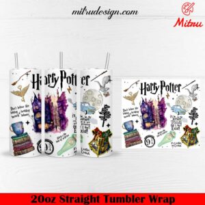 Harry Potter Hogwarts 20oz Tumbler Wrap PNG Digital Download