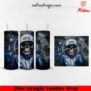 Indianapolis Colts Skull 20oz Tumbler Wrap PNG Sublimation Designs