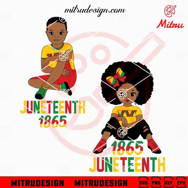 1865 Juneteenth Kids SVG, Afro SVG, Black History SVG, PNG, DXF, EPS ...