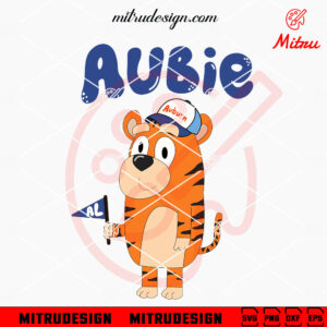 Aubie Tiger Bluey SVG, Bluey Auburn Tigers Football Mascot SVG, PNG, DXF, EPS, Cricut