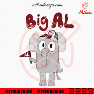 Big Al Elephant Bluey SVG, Bluey Alabama Crimson Tide Football Mascot SVG, Cut Files