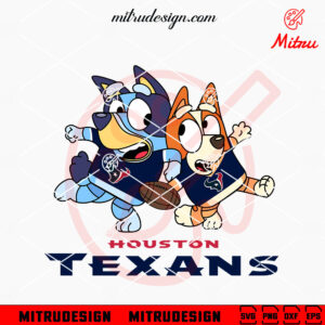 Bluey Houston Texans SVG, Bluey Bingo Texans Football SVG, PNG, DXF, EPS, Instant Download