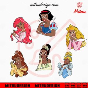 Disney Princess Black Skin SVG, Afro Girl SVG, Black Girl SVG, PNG, DXF, EPS, Digital Download