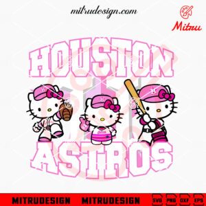 Cute Hello Kitty Pink Astros SVG, Houston Astros Baseball Girl SVG, PNG, DXF, EPS, For Shirt