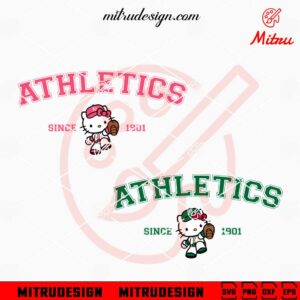 Hello Kitty Athletics 1901 SVG, Oakland Athletics Kitty SVG, PNG, DXF, EPS, For Shirt