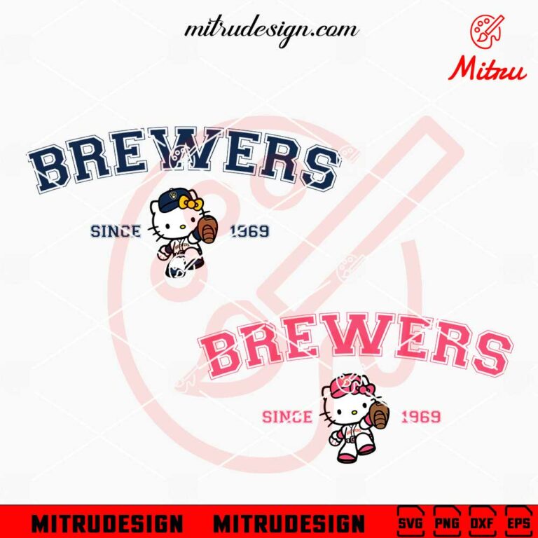 Hello Kitty Brewers Since 1969 SVG, Milwaukee Brewers Kitty SVG, PNG ...