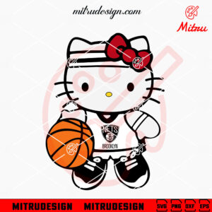 Hello Kitty Brooklyn Nets SVG, Kitty White Nets Basketball SVG, PNG, DXF, EPS, Files