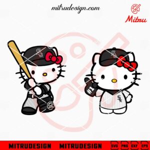 Hello Kitty Chicago White Sox SVG, PNG, DXF, EPS, Digital Instant Download