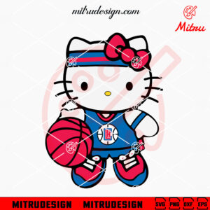 Hello Kitty LA Clippers SVG, Kitty Clippers Basketball Team SVG, PNG, DXF, EPS, For Shirt