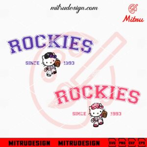 Hello Kitty Colorado Rockies Since 1993 SVG, PNG, DXF, EPS, For Cricut