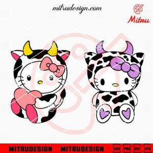 Hello Kitty Cow SVG, PNG, DXF, EPS, For Cricut