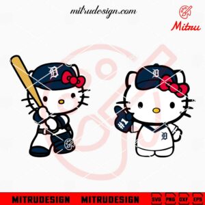 Hello Kitty Detroit Tigers SVG, PNG, DXF, EPS, Clip Art