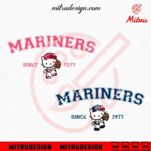 Hello Kitty Mariners Since 1977 SVG, Seattle Mariners Kitty SVG, PNG, DXF, EPS, Files
