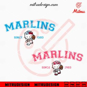 Hello Kitty Marlins Since 1993 SVG, Miami Marlins Kitty SVG, PNG, DXF, EPS, Files