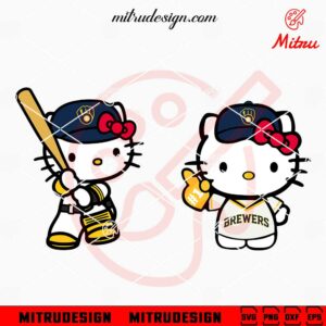 Hello Kitty Milwaukee Brewers SVG, PNG, DXF, EPS, For Shirts