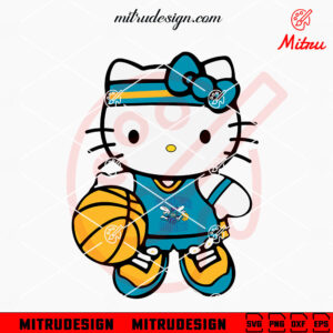 Hello Kitty New Orleans Pelicans SVG, Kitty Cat Pelicans Basketball SVG, PNG, DXF, EPS