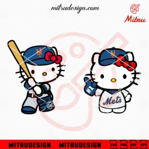 Hello Kitty New York Mets SVG, PNG, DXF, EPS, Digital Download