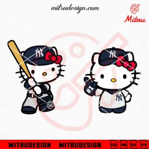 Hello Kitty New York Yankees SVG, PNG, DXF, EPS, Silhouette