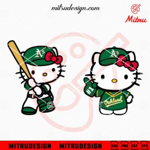 Hello Kitty Oakland Athletics SVG, PNG, DXF, EPS, Files For Shirt