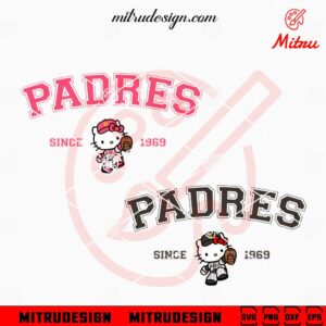 Hello Kitty Padres 1969 SVG, San Diego Padres Kitty SVG, PNG, DXF, EPS, Designs
