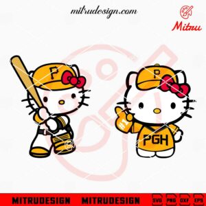 Hello Kitty Pittsburgh Pirates SVG, PNG, DXF, EPS, Cricut Digital File