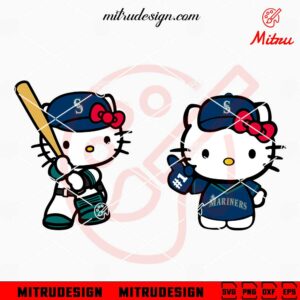 Hello Kitty Seattle Mariners SVG, PNG, DXF, EPS, Cutting Files Cricut