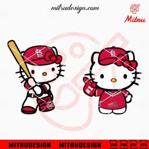 Hello Kitty St Louis Cardinals SVG, PNG, DXF, EPS, Instant Download Files