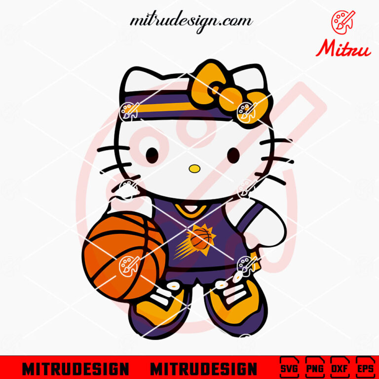 Hello Kitty Phoenix Suns SVG, Cute Suns Basketball SVG, PNG, DXF, EPS