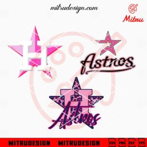 Houston Astros Pink Logo Bundle SVG, PNG, DXF, EPS, Cricut