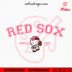 Pink Hello Kitty Red Sox Since 1901 SVG, PNG, DXF, EPS, Cricut Files