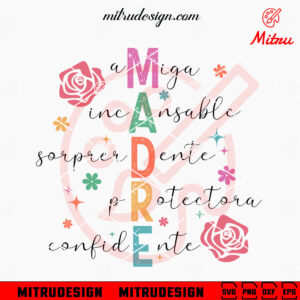 Madre SVG, Cute Spanish Mother's Day SVG, Spanish Mom SVG, PNG, DXF, EPS, Files