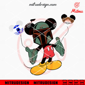 Mickey Boba Fett SVG, Disney Mickey Mouse Star Wars SVG, PNG, DXF, EPS, Cut Files