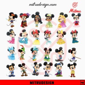Mickey Minnie Mouse Disney Princess Princes PNG, Cute Disney Baby PNG, Sublimation